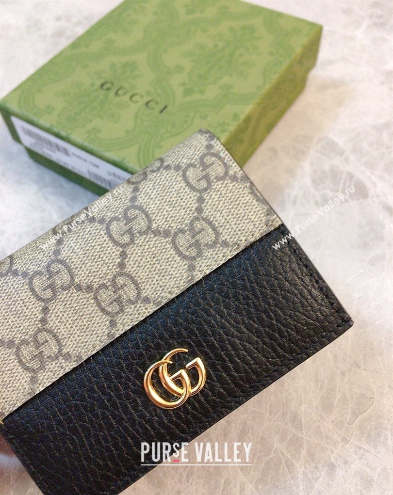 Gucci GG Marmont card case wallet 658610 Black (ziyin-23112117)