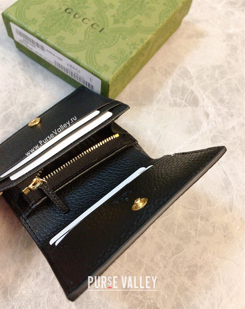 Gucci GG Marmont card case wallet 658610 Black (ziyin-23112117)