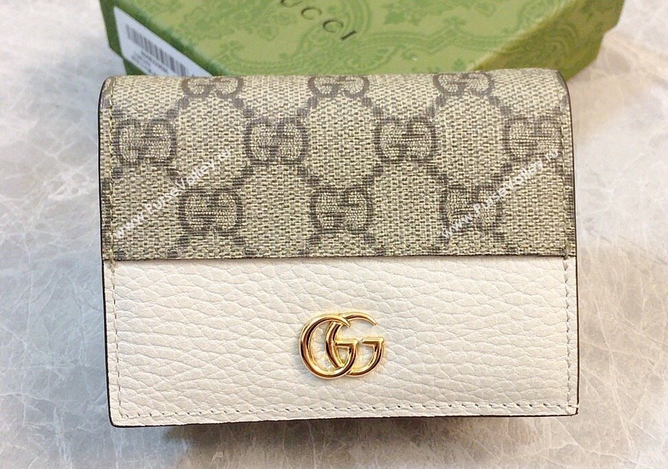 Gucci GG Marmont card case wallet 658610 White (ziyin-23112118)