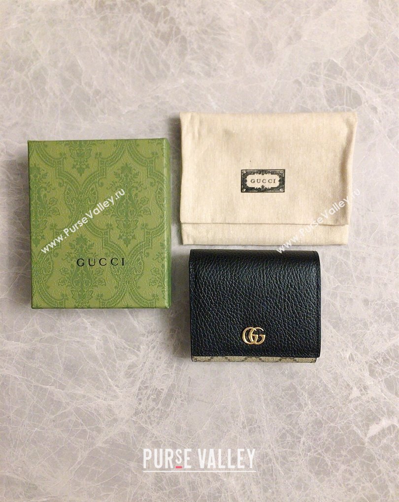 Gucci GG Marmont medium wallet 598587 Black (ziyin-23112110)
