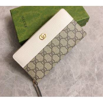 Gucci GG Marmont zip around wallet 456117 White (ziyin-23112108)