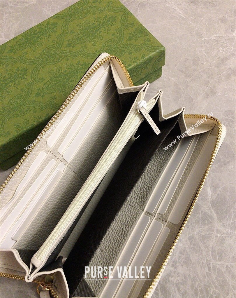 Gucci GG Marmont zip around wallet 456117 White (ziyin-23112108)