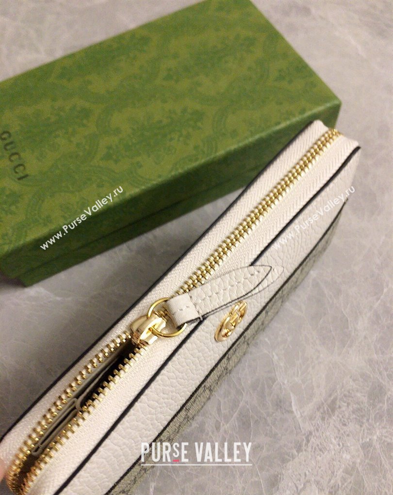 Gucci GG Marmont zip around wallet 456117 White (ziyin-23112108)