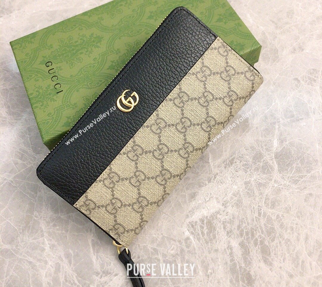 Gucci GG Marmont zip around wallet 456117 Black (ziyin-23112107)