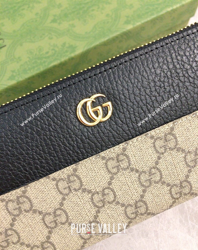 Gucci GG Marmont zip around wallet 456117 Black (ziyin-23112107)