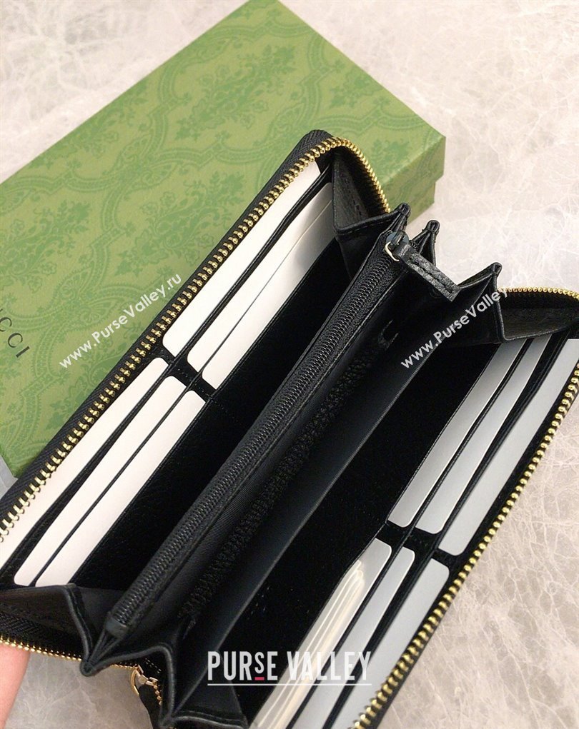 Gucci GG Marmont zip around wallet 456117 Black (ziyin-23112107)