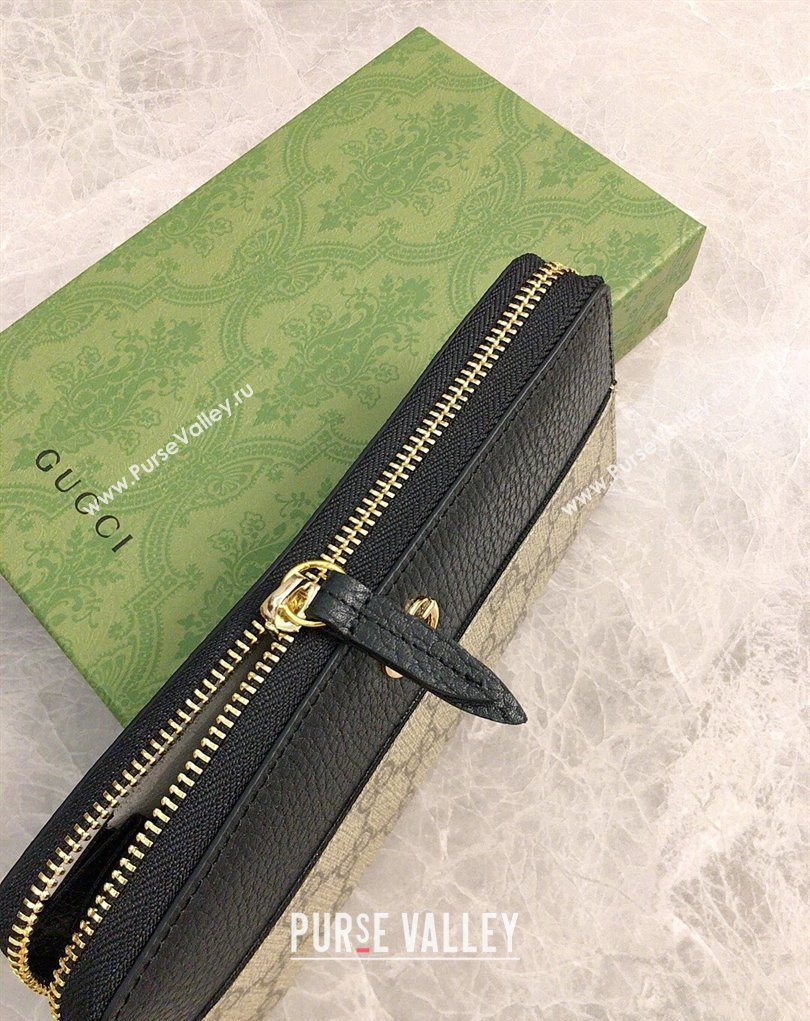 Gucci GG Marmont zip around wallet 456117 Black (ziyin-23112107)