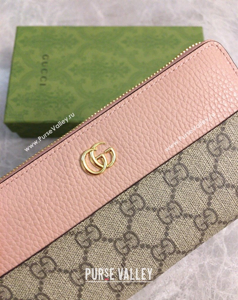Gucci GG Marmont zip around wallet 456117 Pink (ziyin-23112109)