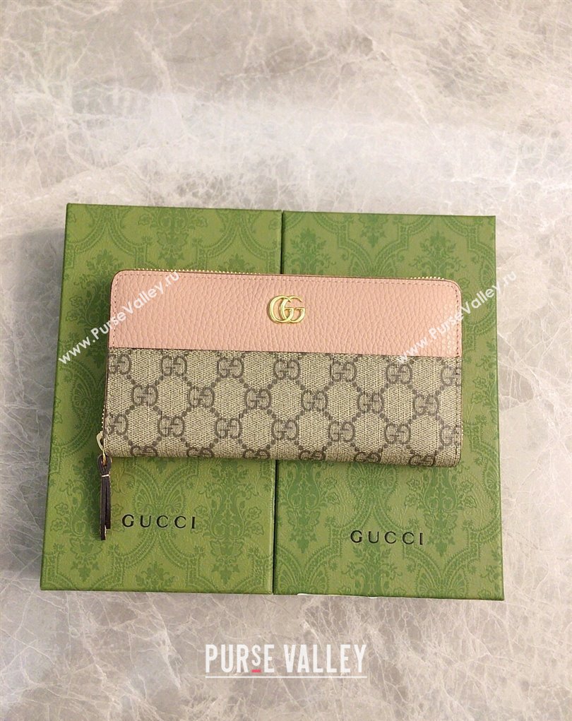 Gucci GG Marmont zip around wallet 456117 Pink (ziyin-23112109)