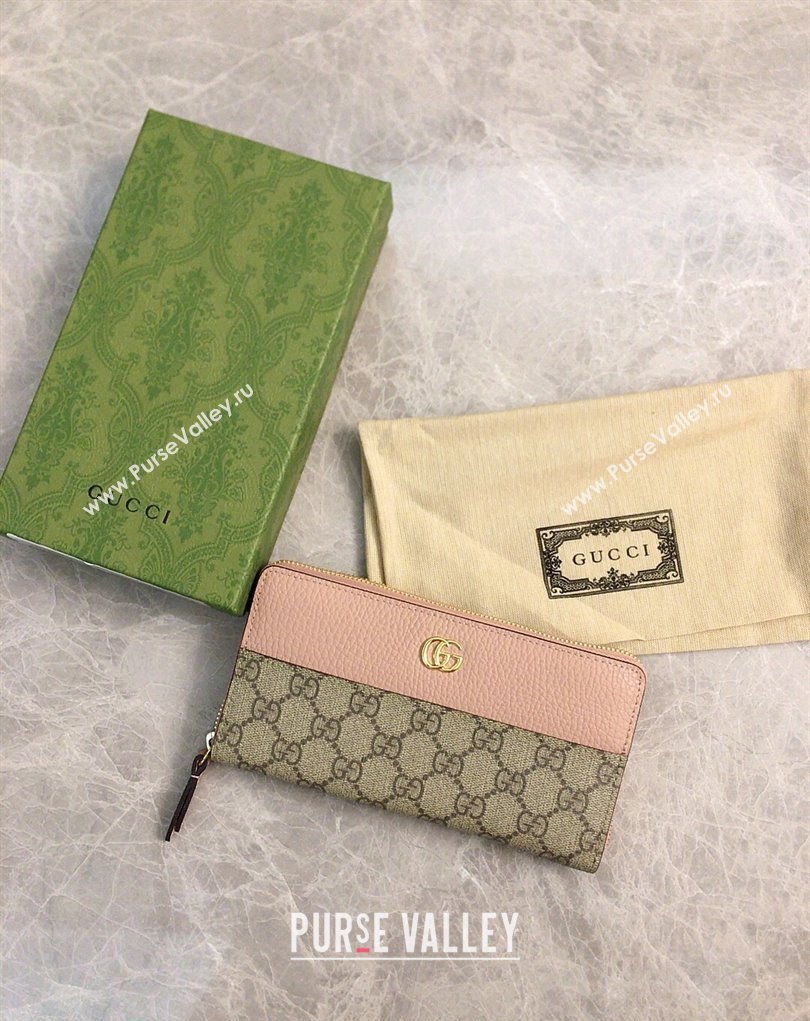 Gucci GG Marmont zip around wallet 456117 Pink (ziyin-23112109)