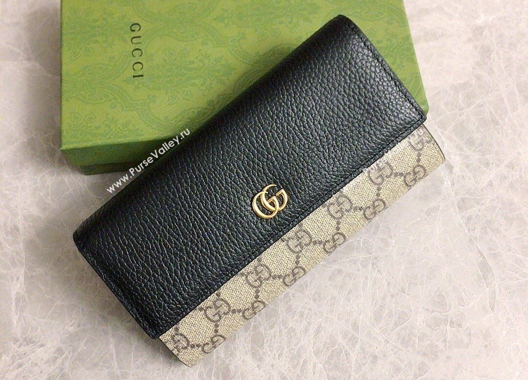 Gucci GG Marmont continental wallet 456116 Black (ziyin-23112104)