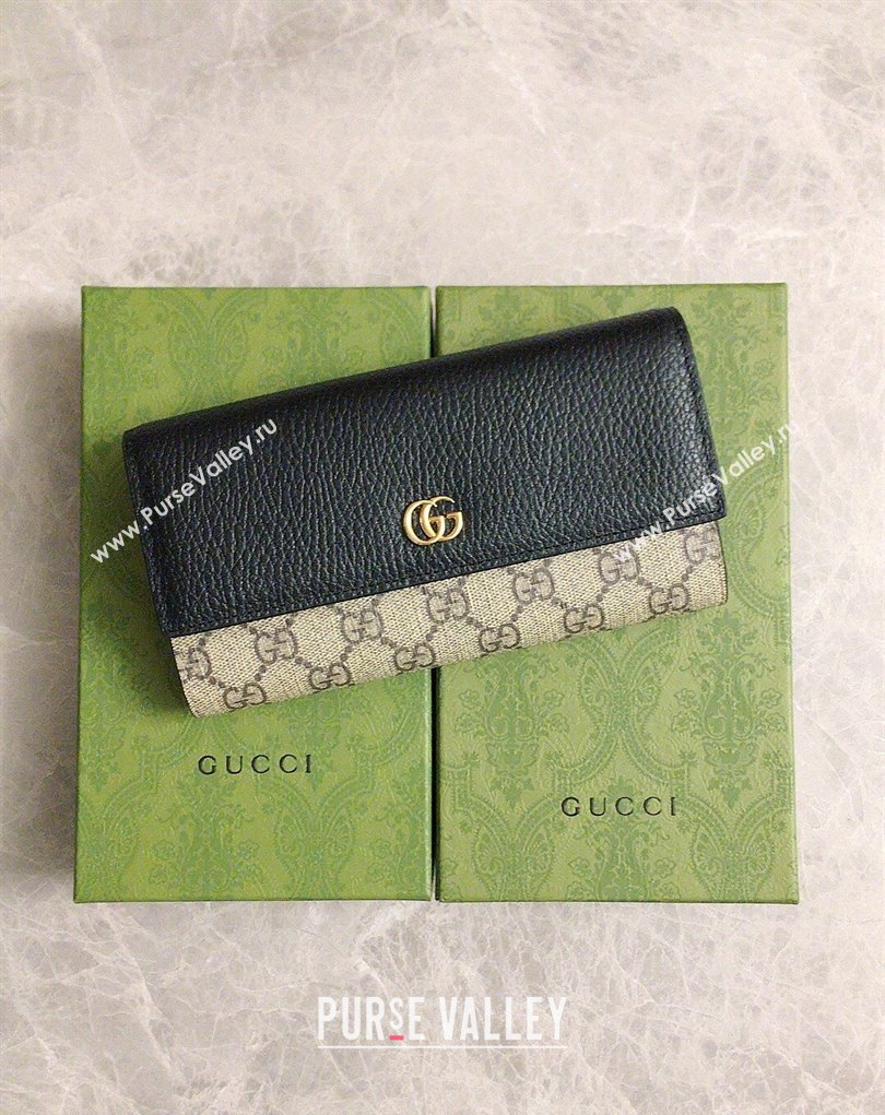 Gucci GG Marmont continental wallet 456116 Black (ziyin-23112104)