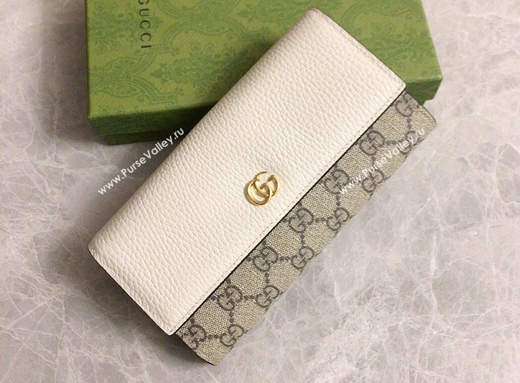 Gucci GG Marmont continental wallet 456116 White (ziyin-23112105)