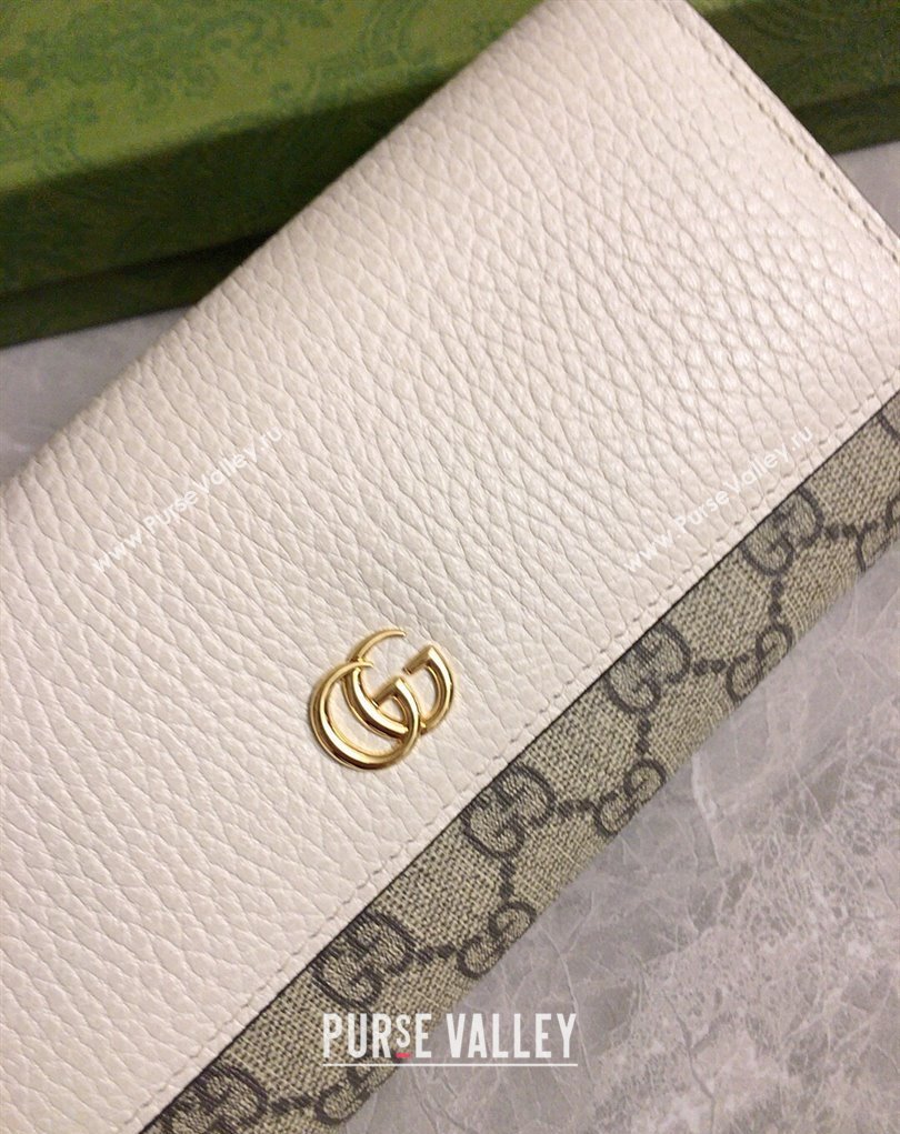 Gucci GG Marmont continental wallet 456116 White (ziyin-23112105)