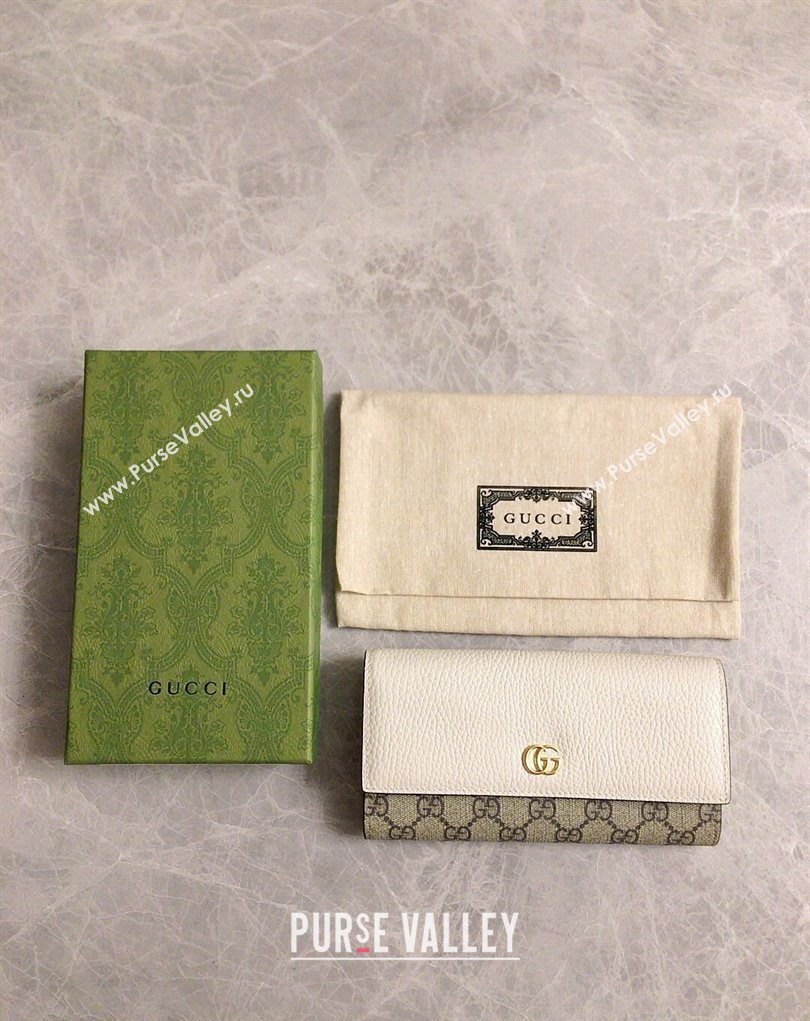 Gucci GG Marmont continental wallet 456116 White (ziyin-23112105)