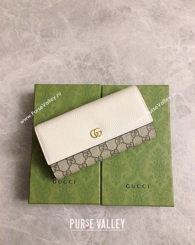 Gucci GG Marmont continental wallet 456116 White (ziyin-23112105)
