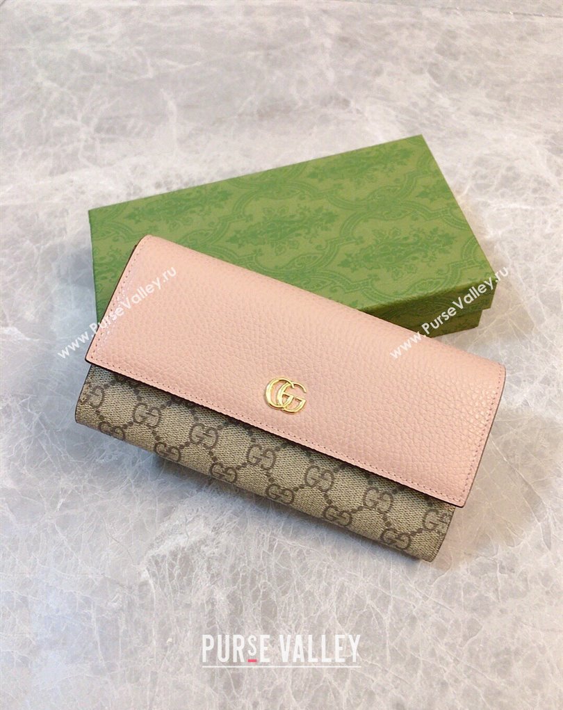Gucci GG Marmont continental wallet 456116 Pink (ziyin-23112106)