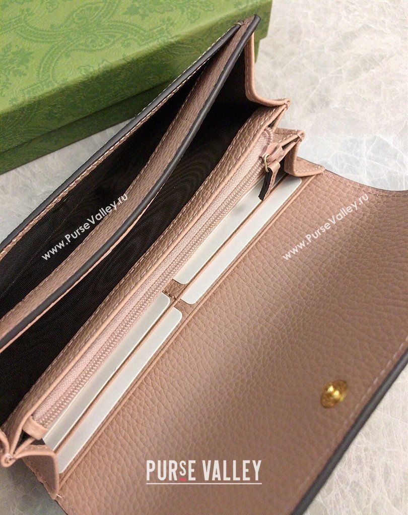 Gucci GG Marmont continental wallet 456116 Pink (ziyin-23112106)