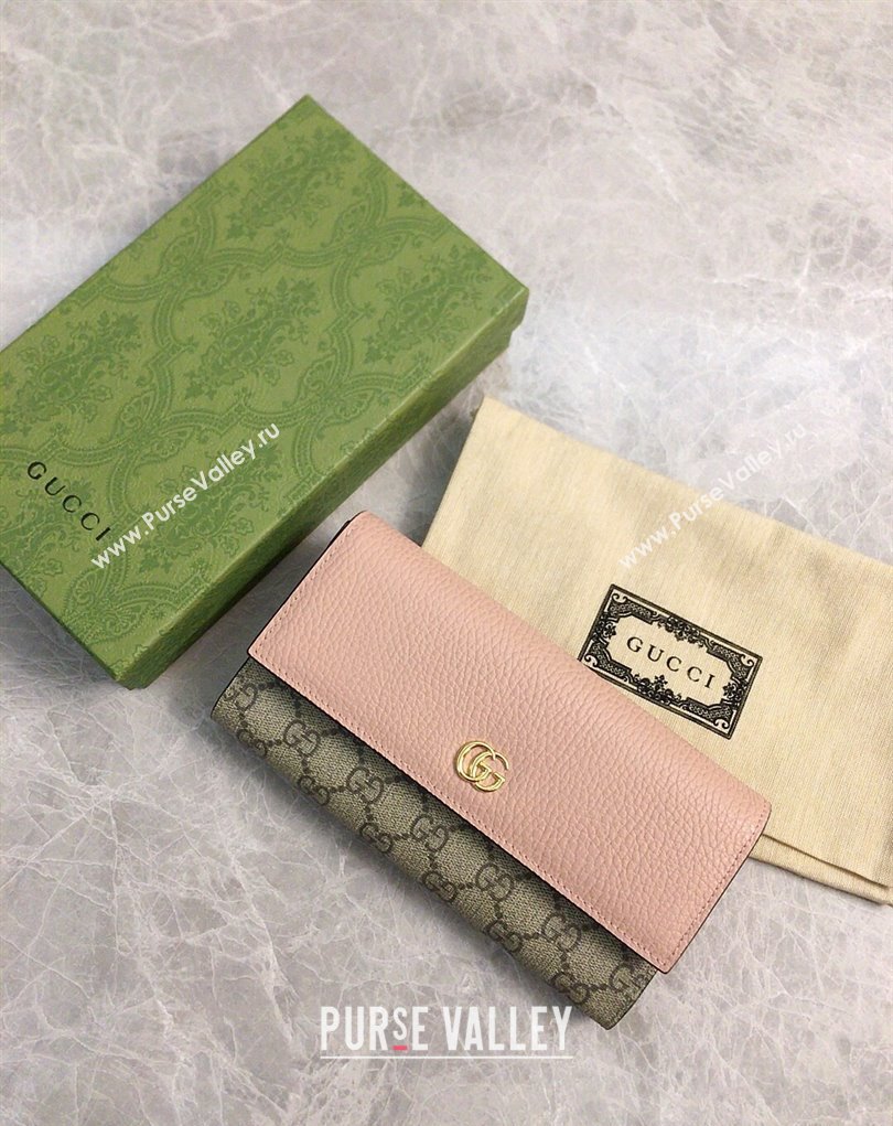 Gucci GG Marmont continental wallet 456116 Pink (ziyin-23112106)