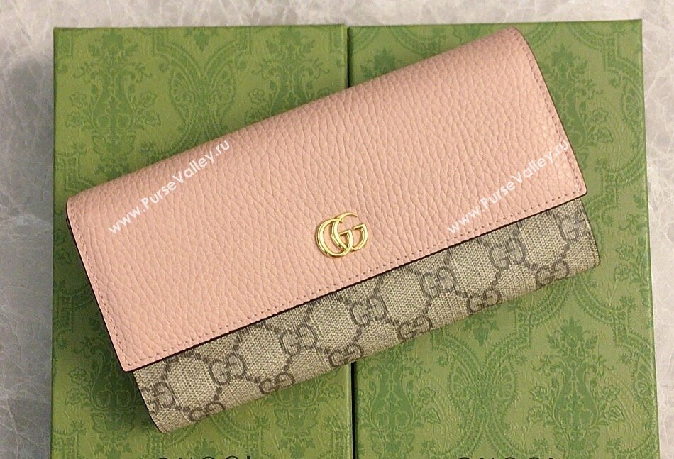 Gucci GG Marmont continental wallet 456116 Pink (ziyin-23112106)