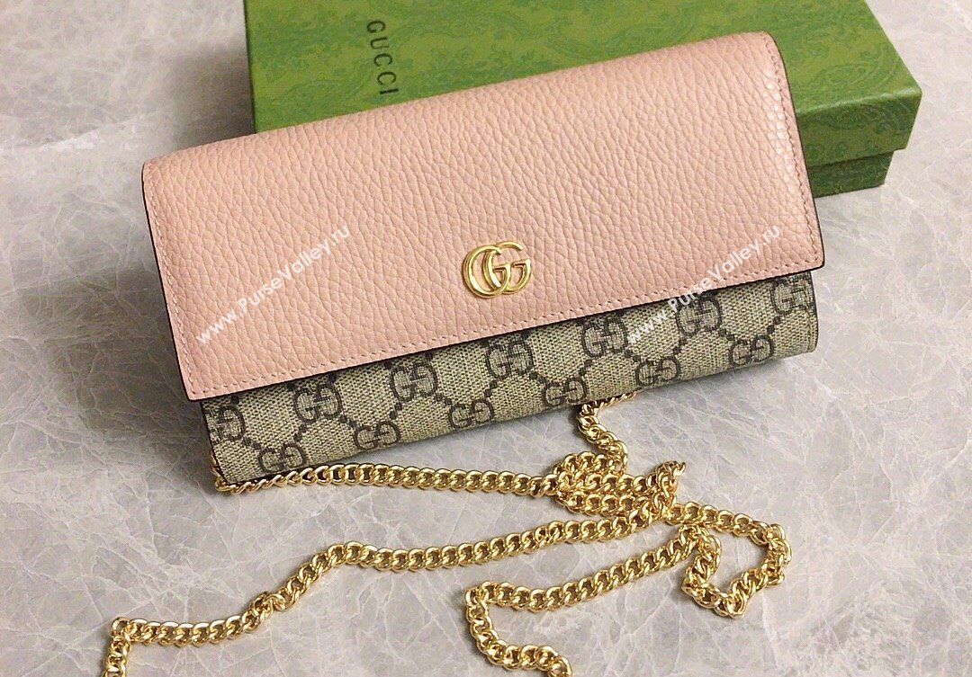Gucci GG Marmont chain wallet 546585 Pink (ziyin-23112103)