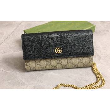Gucci GG Marmont chain wallet 546585 Black (ziyin-23112101)
