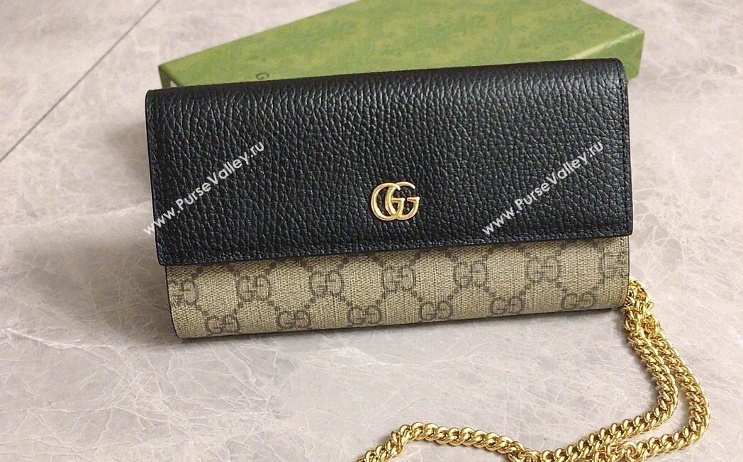Gucci GG Marmont chain wallet 546585 Black (ziyin-23112101)