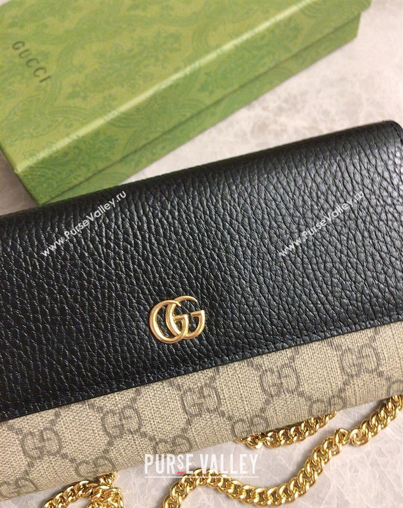 Gucci GG Marmont chain wallet 546585 Black (ziyin-23112101)