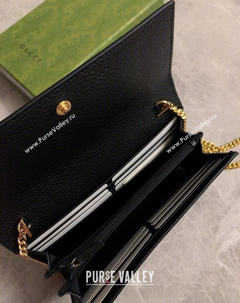 Gucci GG Marmont chain wallet 546585 Black (ziyin-23112101)