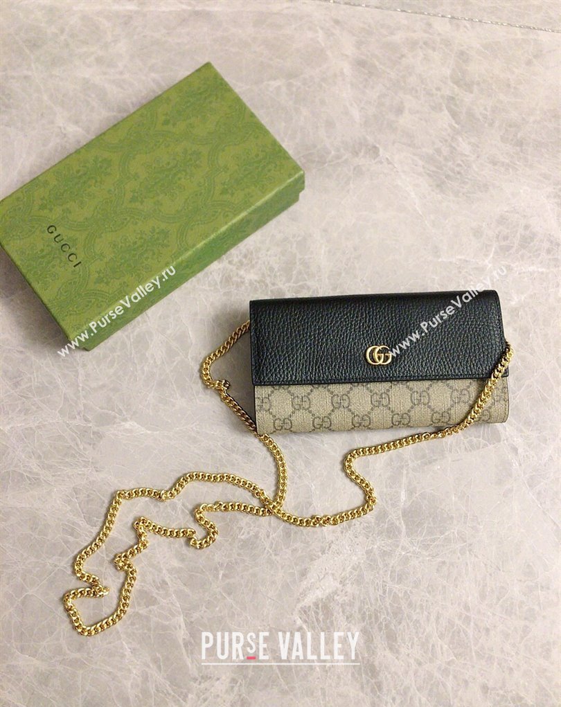Gucci GG Marmont chain wallet 546585 Black (ziyin-23112101)