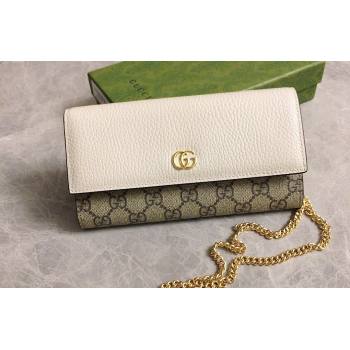 Gucci GG Marmont chain wallet 546585 White (ziyin-23112102)