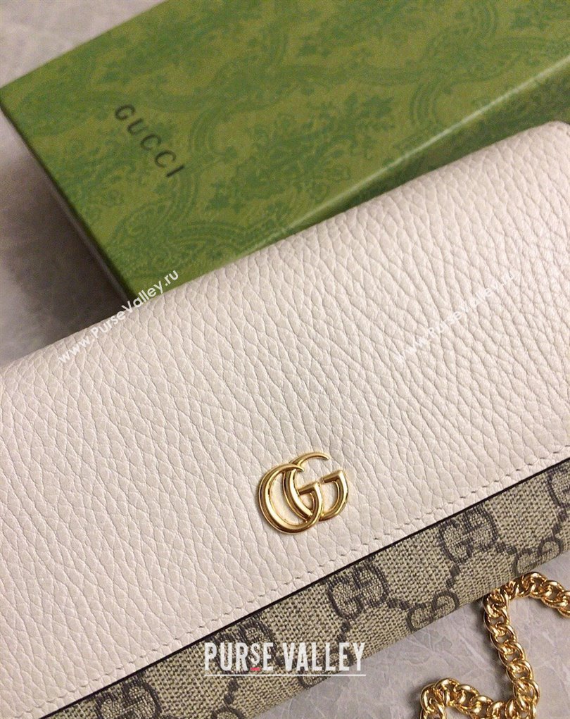 Gucci GG Marmont chain wallet 546585 White (ziyin-23112102)