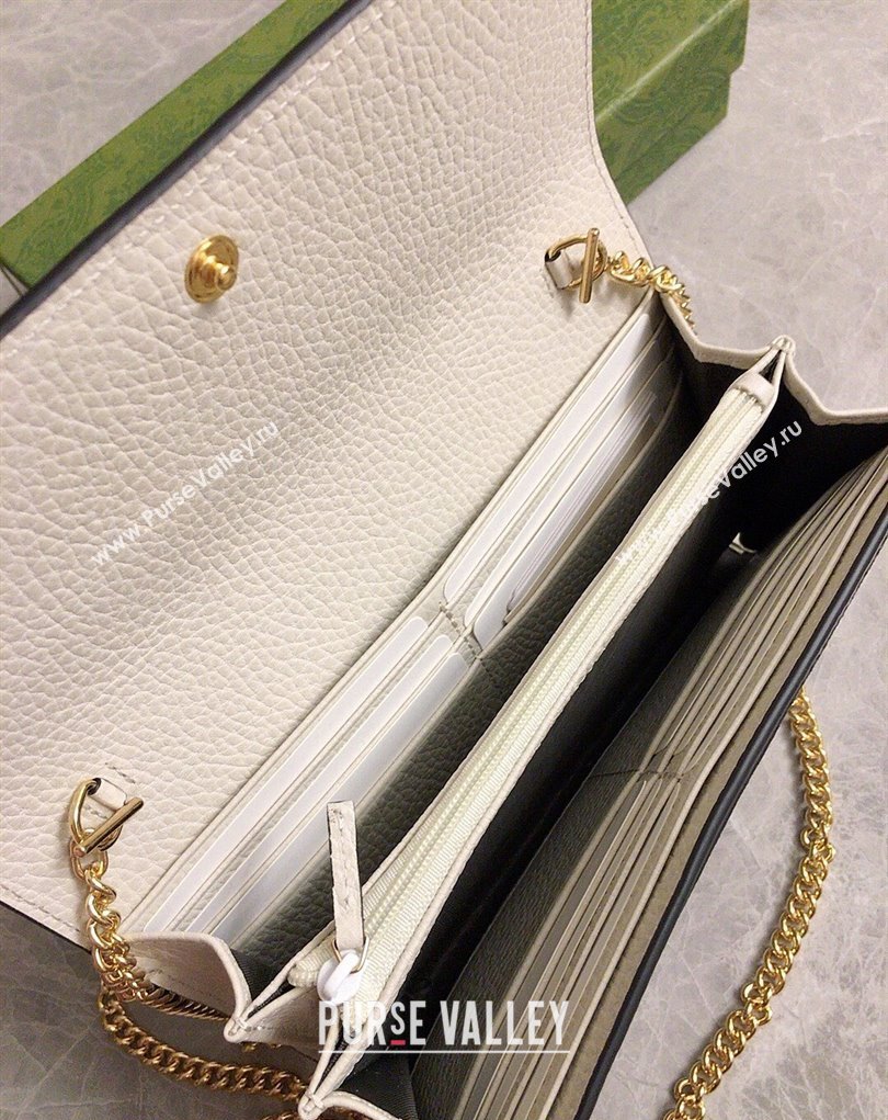 Gucci GG Marmont chain wallet 546585 White (ziyin-23112102)