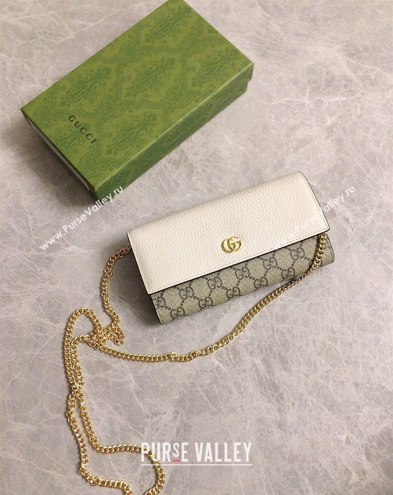 Gucci GG Marmont chain wallet 546585 White (ziyin-23112102)