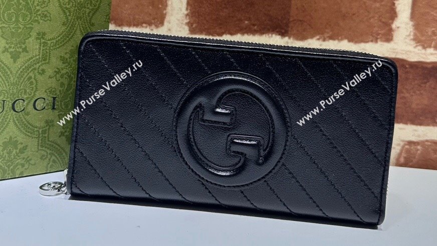 Gucci Blondie zip-around wallet 760312 Black (dlh-23112122)