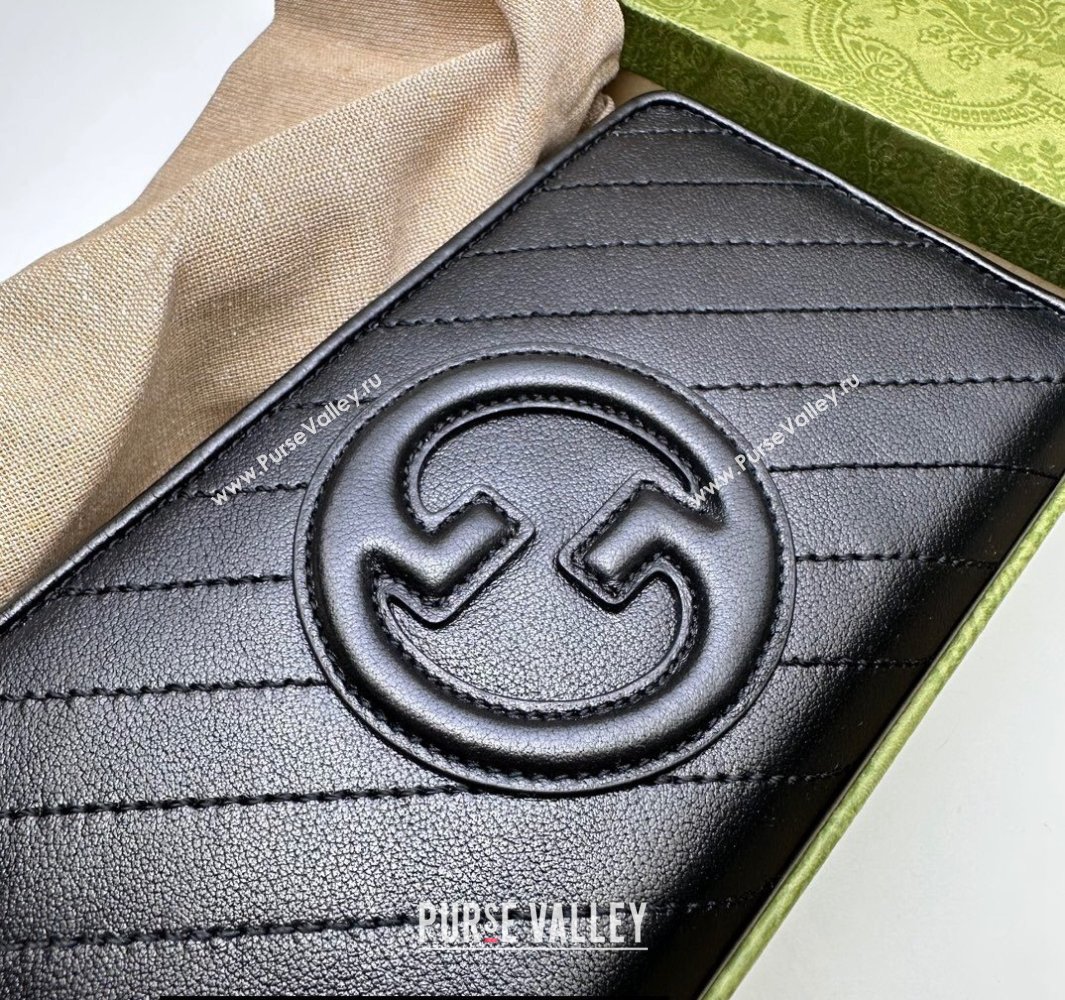 Gucci Blondie zip-around wallet 760312 Black (dlh-23112122)