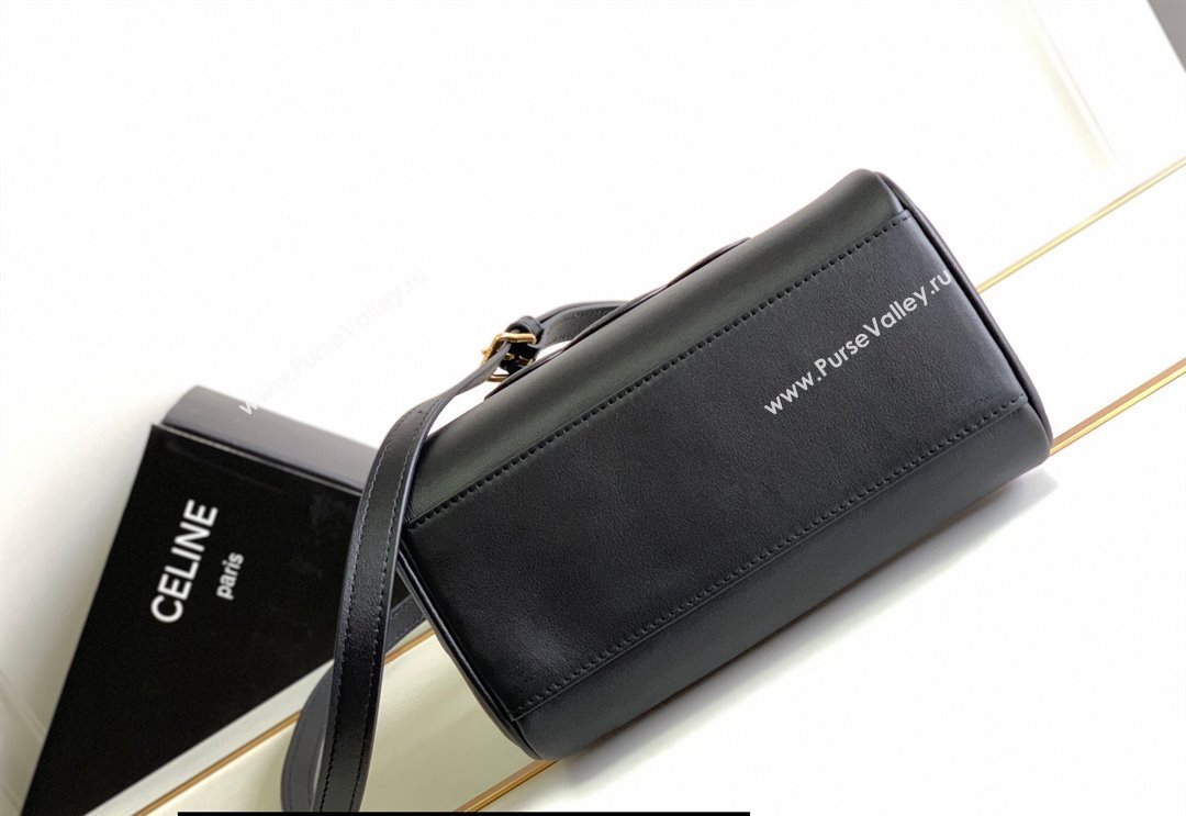 Celine SMALL BOSTON CUIR TRIOMPHE BAG in Smooth Calfskin Black (pin-23112101)