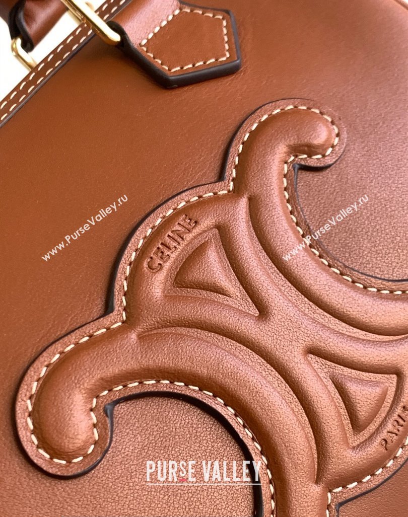 Celine SMALL BOSTON CUIR TRIOMPHE BAG in Smooth Calfskin Tan (pin-23112102)