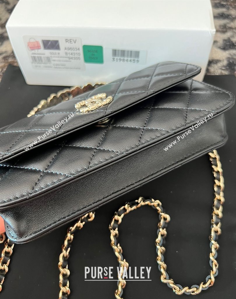 Chanel Mini Flap Bag with Flower Top Handle A96034 Black 2024 (jiyuan-23112207)