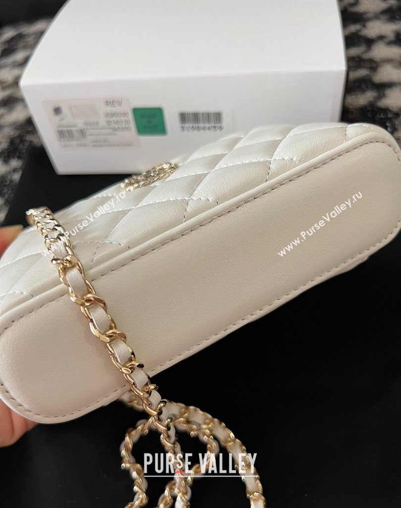 Chanel Small Vanity Case Bag with Flower Top Handle A96035 White 2024 (jiyuan-23112202)