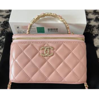 Chanel Small Vanity Case Bag with Flower Top Handle A96035 Pink 2024 (jiyuan-23112203)