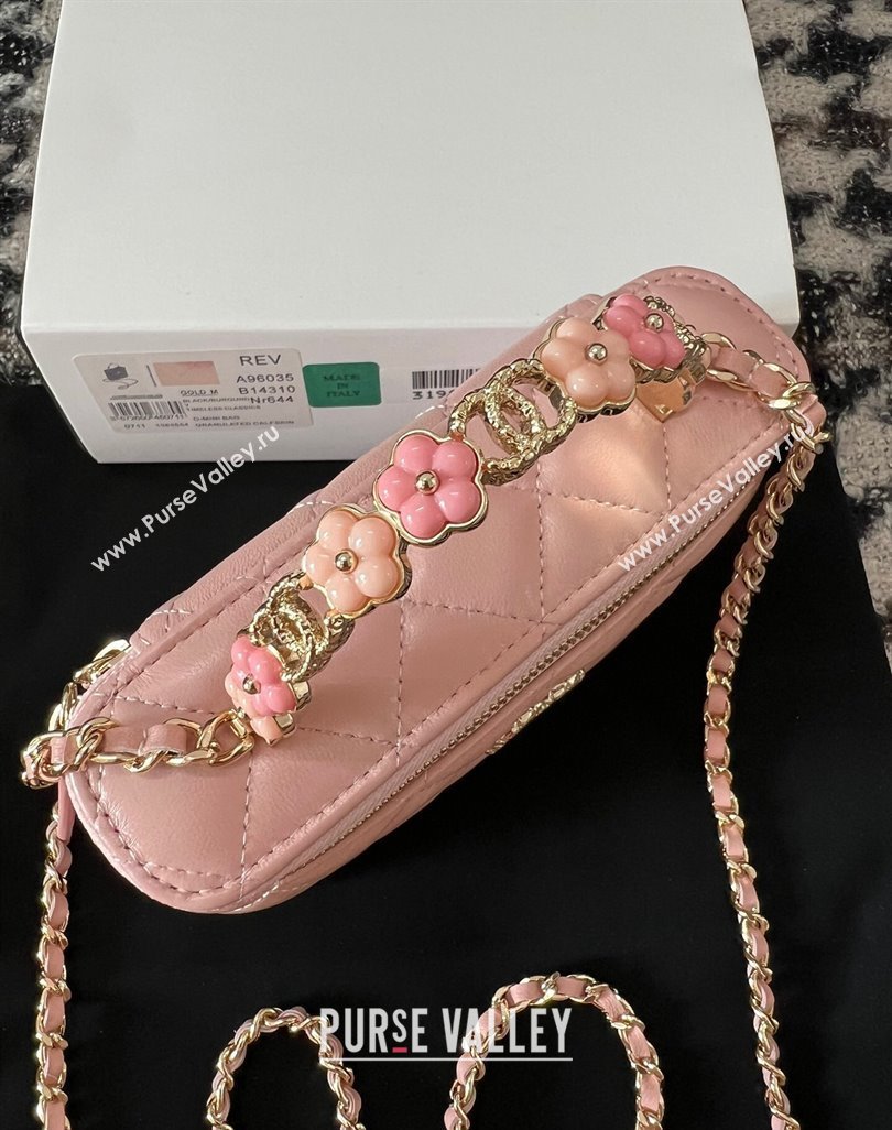 Chanel Small Vanity Case Bag with Flower Top Handle A96035 Pink 2024 (jiyuan-23112203)