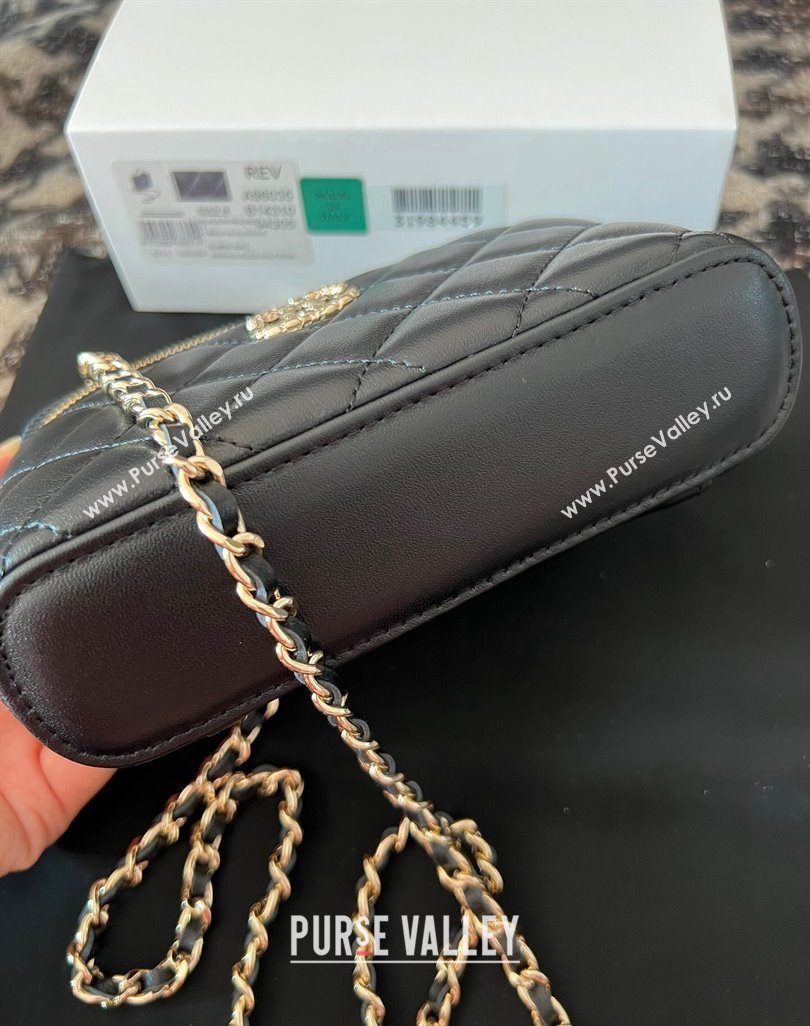 Chanel Small Vanity Case Bag with Flower Top Handle A96035 Black 2024 (jiyuan-23112201)