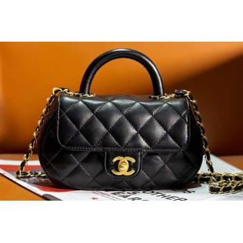 Chanel Lambskin Gold-Tone Metal Small Bag with Top Handle AS4573 Black 2024 (jiyuan-23112226)