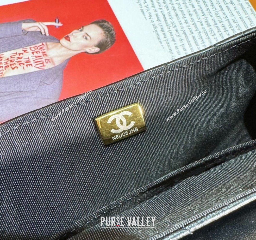 Chanel Lambskin Gold-Tone Metal Small Bag with Top Handle AS4573 Black 2024 (jiyuan-23112226)