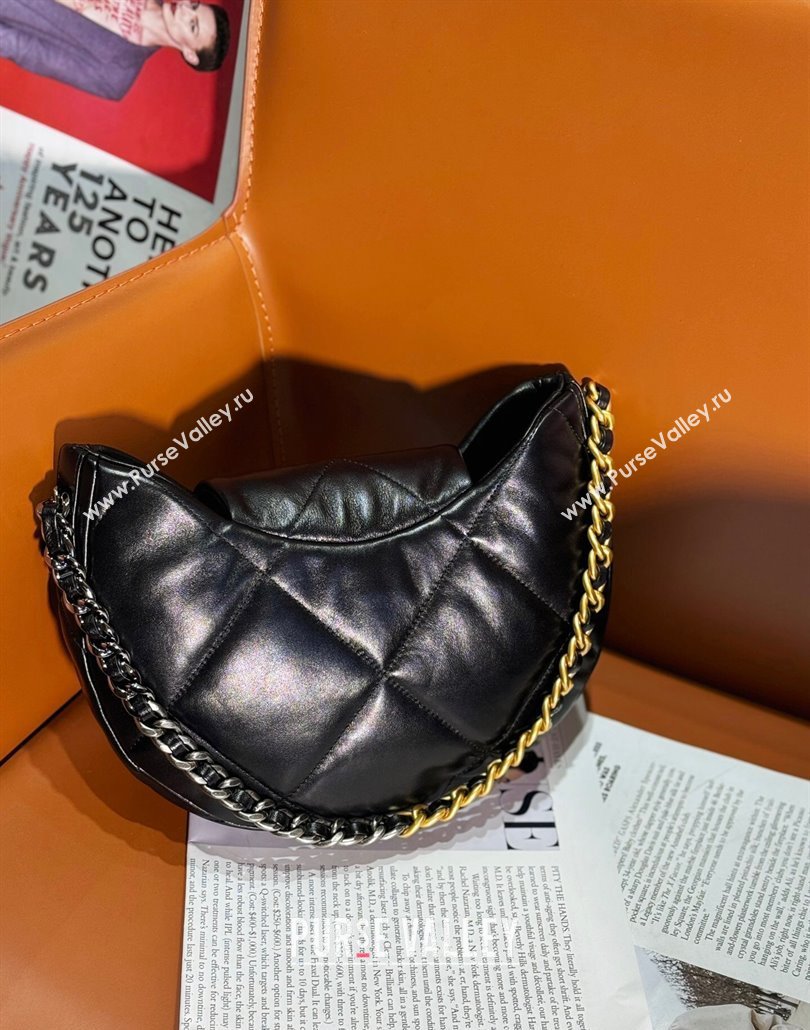 Chanel Shiny Lambskin Chanel 19 Bag AS4638 Black 2024 (jiyuan-23112210)