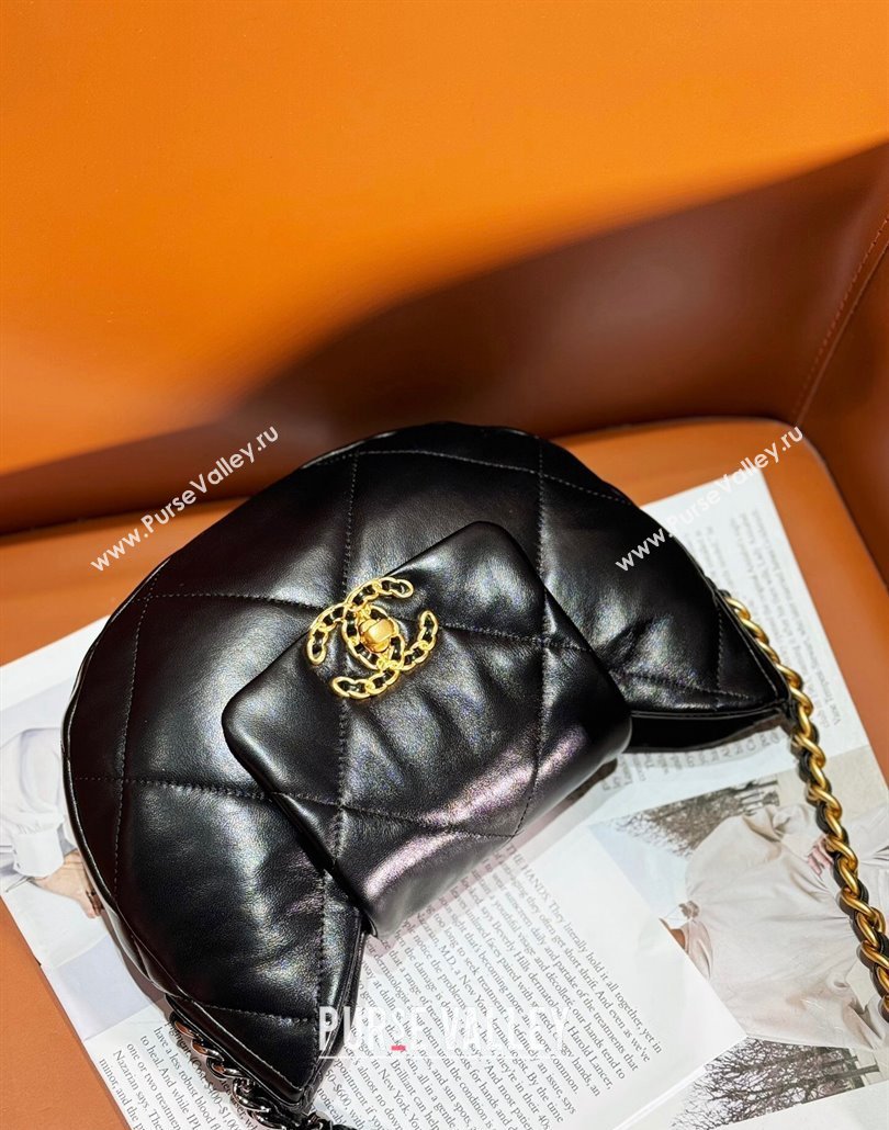 Chanel Shiny Lambskin Chanel 19 Bag AS4638 Black 2024 (jiyuan-23112210)