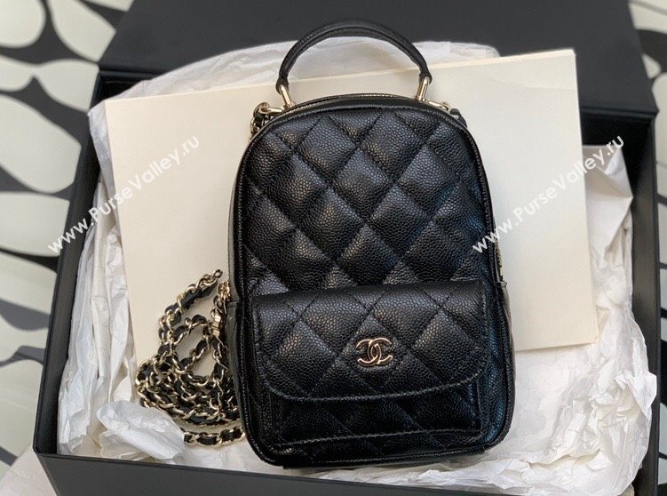 Chanel Grained Calfskin Mini Backpack Bag AP3753 Black 2024 (jiyuan-23112211)