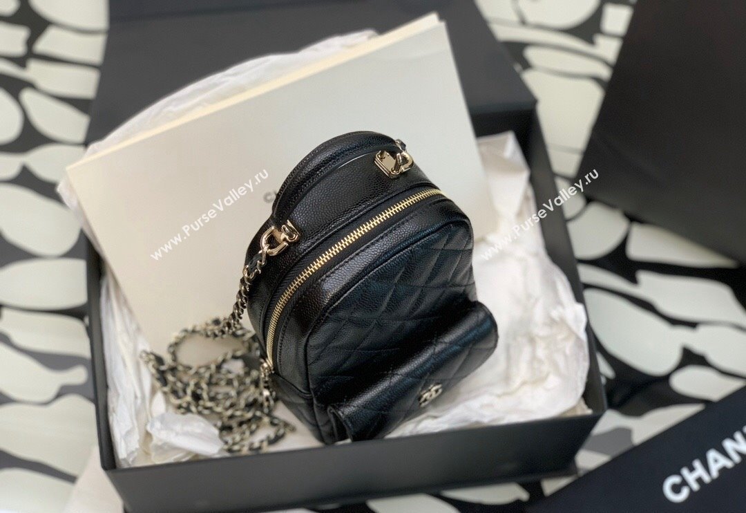 Chanel Grained Calfskin Mini Backpack Bag AP3753 Black 2024 (jiyuan-23112211)