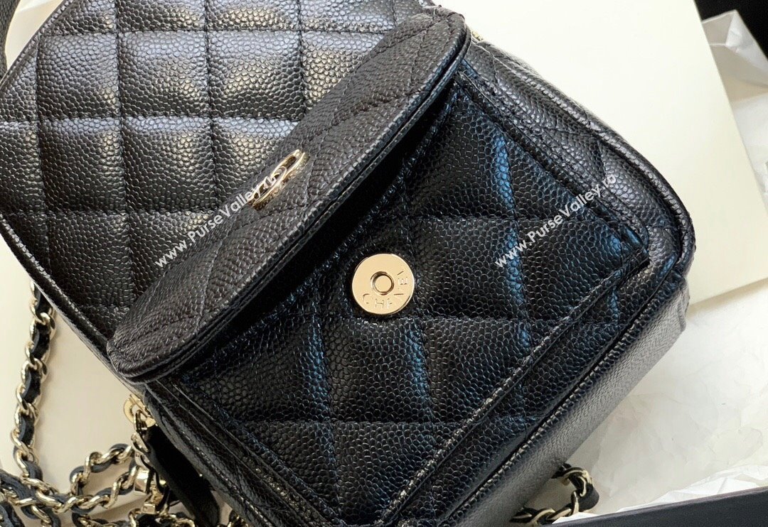Chanel Grained Calfskin Mini Backpack Bag AP3753 Black 2024 (jiyuan-23112211)